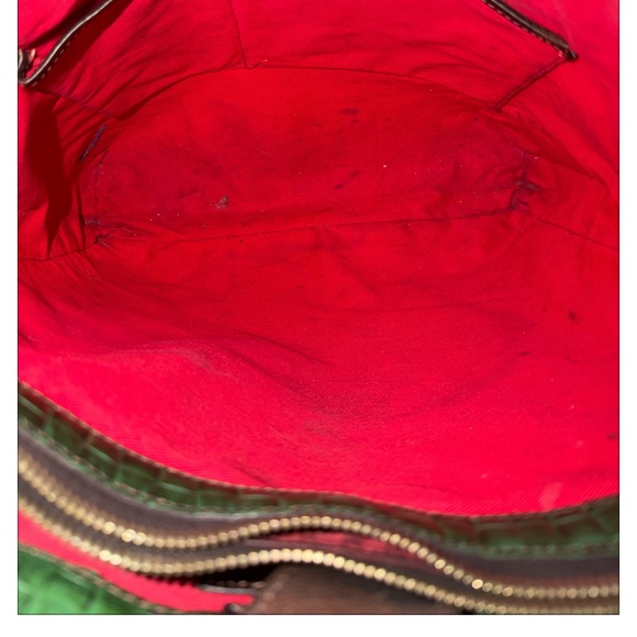 Dooney & Bourke Lilliana Woven embossed leather tote green w/ matching wristlet - Picture 3 of 5